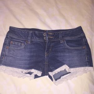 American eagle denim lace shorts